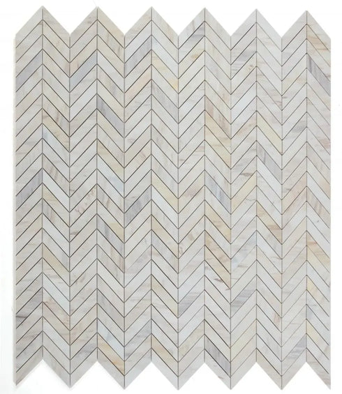 Chevron Eurasian 11" x 11" Mosaic Tile