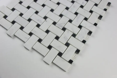 Basketweave Mosaic w/ Black Dots Polished