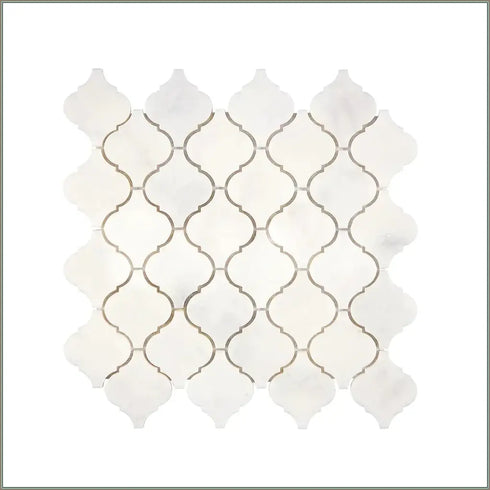 a white tile with a gray border