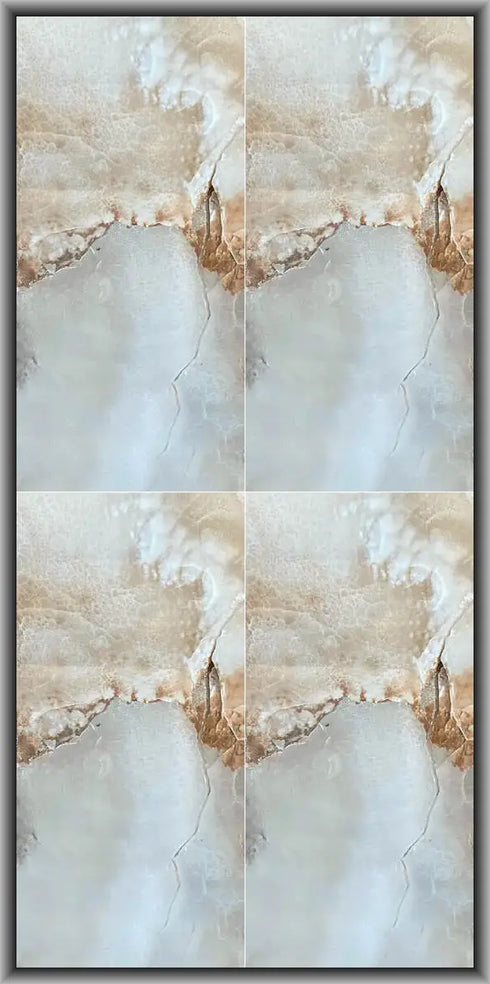 a series of four pictures of water and sand