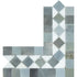 a white and grey mosaic tile wall