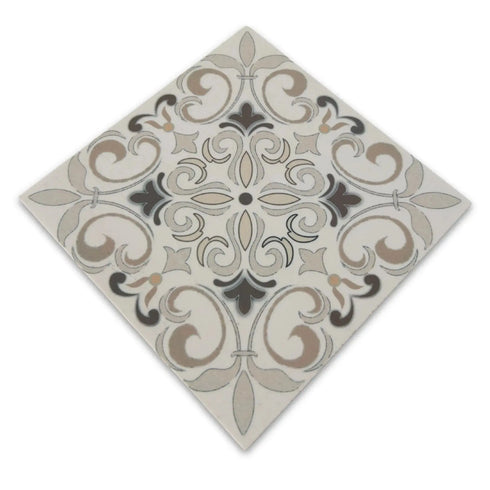 Madellion Limestone Taupe 6"x6" Laser Engraved Tile