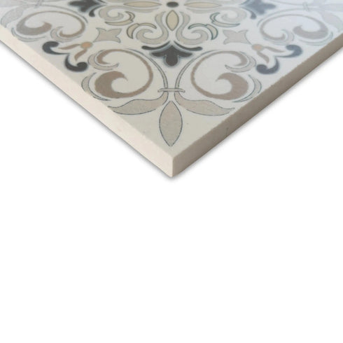 Madellion Limestone Taupe 6"x6" Laser Engraved Tile