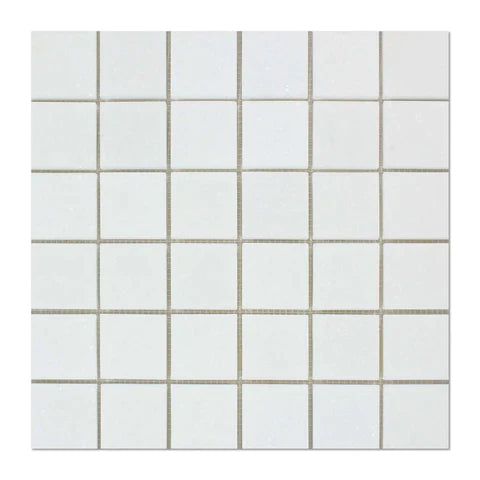Thassos White (Greek) Marble Mosaic 2" X 2" 3/8 Mosaic