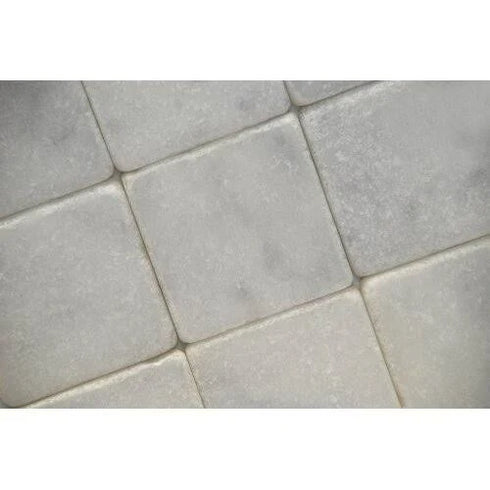 Carrara Italian White Tumbled Wall and Floor Tile 4x4"