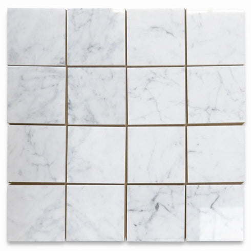 Carrara White 6" X 6" Tile (Micro-Beveled) Polished