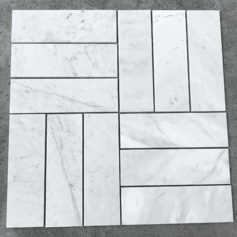 Carrara Italian White Wall and Floor Tile 4x12"
