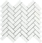 Thassos White Marble 1" X 3" Herringbone Backsplash Mosaic