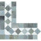 a white and gray mosaic tile pattern