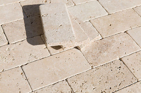 Oyster Travertine Tile 12" X 24" 3/8 Filled & Honed Tile
