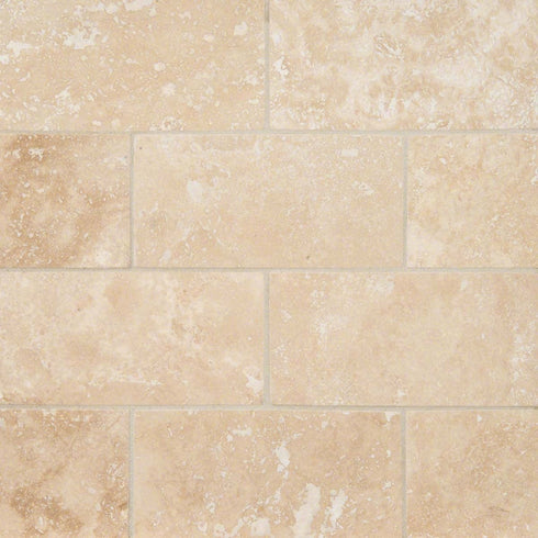 Ivory Travertine Filled & Honed Wall and Floor Tile 3x6"