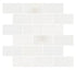 Afyon White Polished Brick Mosaic Wall and Floor Tile 2"x4"