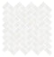 Afyon White Polished Herringbone Mosaic Tile 1"x2"
