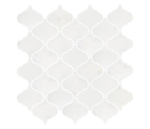 Afyon White Arabesque Polished Mosaic Tile
