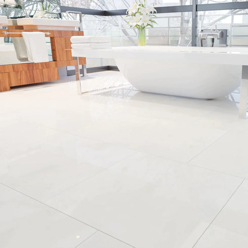 Afyon White Polished Wall and Floor Tile 4"x12"