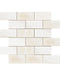 Bianco Onyx Polished Cross Cut Brick Mosaic Tile 2x4"