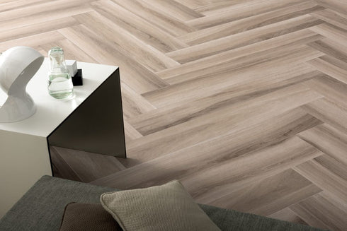 Almond Woodgrain Wood Look Brushed Italian Porcelain Tile
