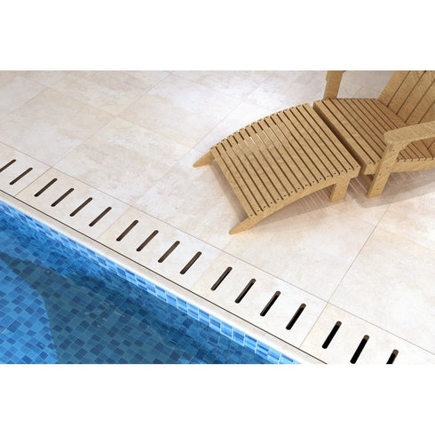 Italian Durango Cream Natural Finish Exterior Pool Paver 24" x 24"