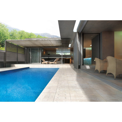 Italian Durango Cream Natural Finish Exterior Pool Paver 24" x 24"