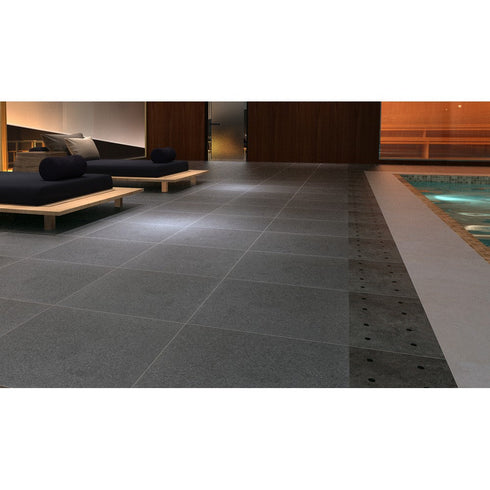 Italian Basalt Natural Finish Porcelain Exterior Pool Paver 24" x 24"