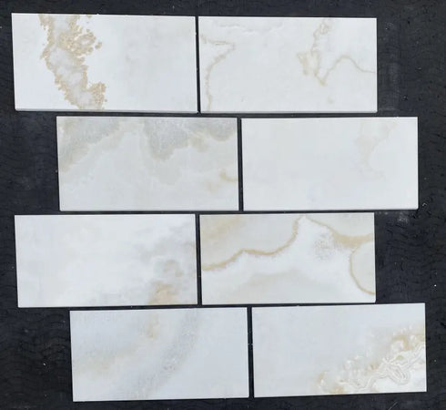 Bianco Onyx Polished Wall and Floor Tile 12x24"