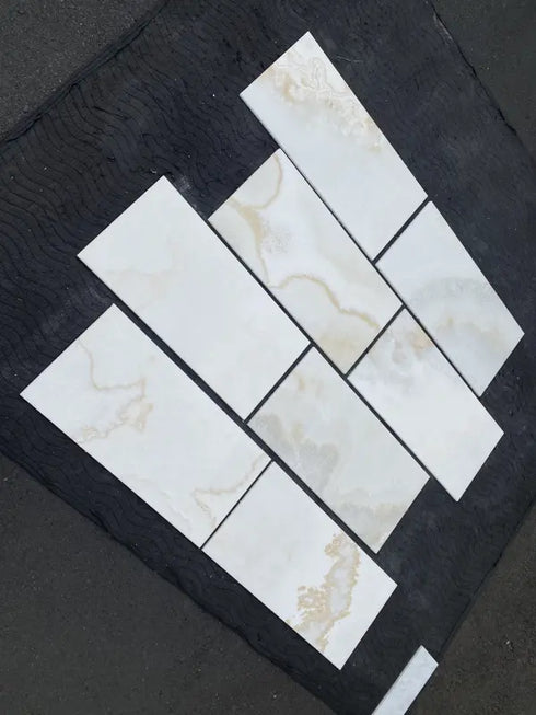 Bianco Onyx Polished Wall and Floor Tile 12x24"