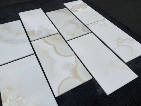 Bianco Onyx Polished Wall and Floor Tile 12x24"