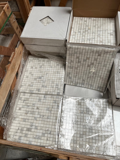 Calacatta Gold Square Mosaic Backsplash Wall Tile 5/8"