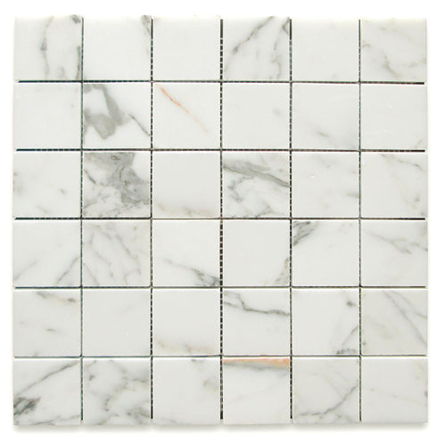 Calacatta Gold Square Mosaic Backsplash Wall Tile 2"