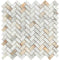 Calacatta Gold 5/8" x 1 1/4" Mini-Herringbone Mosaic Polished