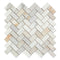 Calacatta Gold Herringbone Mosaic Backsplash Wall Tile 1x2"