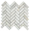 Calacatta Gold Herringbone Mosaic Backsplash Wall Tile 1x3"