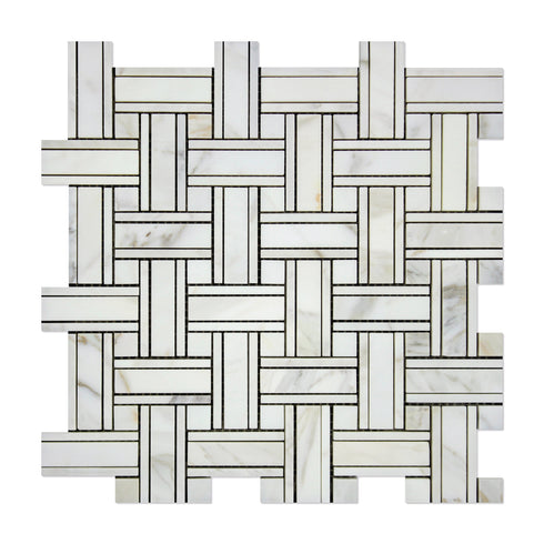 Calacatta Gold - Triple-Weave (w/ Calacatta) Mosaic Polished