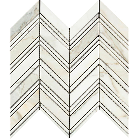 Calacatta Gold Chevron Mosaic Backsplash Wall Tile