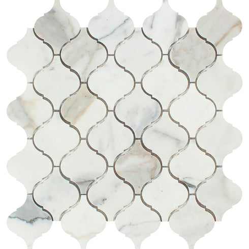 Calacatta Gold Arabesque Mosaic Backsplash and Wall Tile
