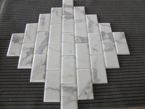 Calacatta Gold Beveled Wall, Backsplash Wall and Floor Tile 3x6"