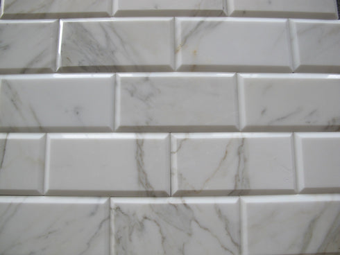 Calacatta Gold Beveled Wall, Backsplash Wall and Floor Tile 3x6"