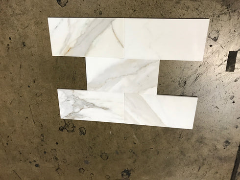 Calacatta Gold Beveled Wall, Backsplash Wall and Floor Tile 6x12"