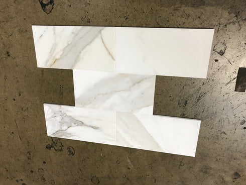 Calacatta Gold Beveled Wall, Backsplash Wall and Floor Tile 6x12"