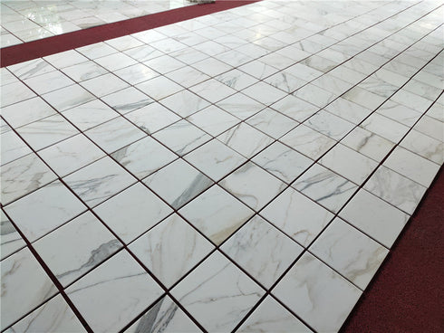 Calacatta Gold Beveled Wall, Backsplash and Floor Tile 12x12"