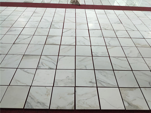 Calacatta Gold Beveled Wall, Backsplash and Floor Tile 12x12"