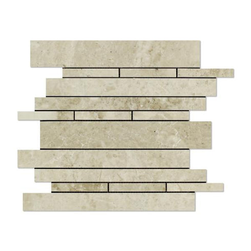 Cappuccino Polished Random Strip Mosaic Tile