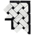Carrara Italian White Basketweave with Black Corner Border Tile
