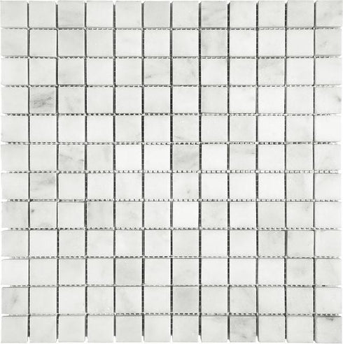 Carrara Italian Square Mosaic Backsplash Wall Tile 1"