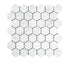 Carrara Italian Hexagon Mosaic Backsplash Wall Tile 2"