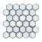 Carrara White 2" X 2" Vortex Hexagon (w/ Blue-Gray) Polished