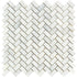 Carrara Italian Mini Herringbone Mosaic Backsplash and Wall Tile