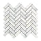 Carrara Italian Herringbone Mosaic Backsplash and Wall Tile 1x3"