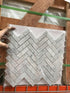 Carrara Italian Herringbone Mosaic Backsplash and Wall Tile 1x3"