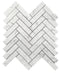 Carrara Italian Herringbone Mosaic Backsplash and Wall Tile 1x4"